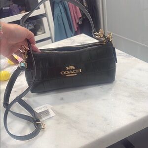 Coach Dark Green Leather Shoulder Bag
